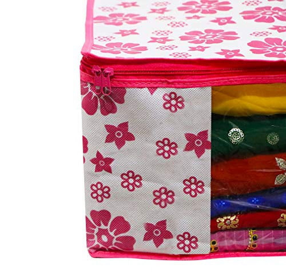 PrettyKrafts XL Saree Cover/sari organizer with handles and transparent  front (15 * 12 * 15 In) - Buy PrettyKrafts XL Saree Cover/sari organizer  with handles and transparent front (15 * 12 * 15 In) Online at Low Price -  Snapdeal